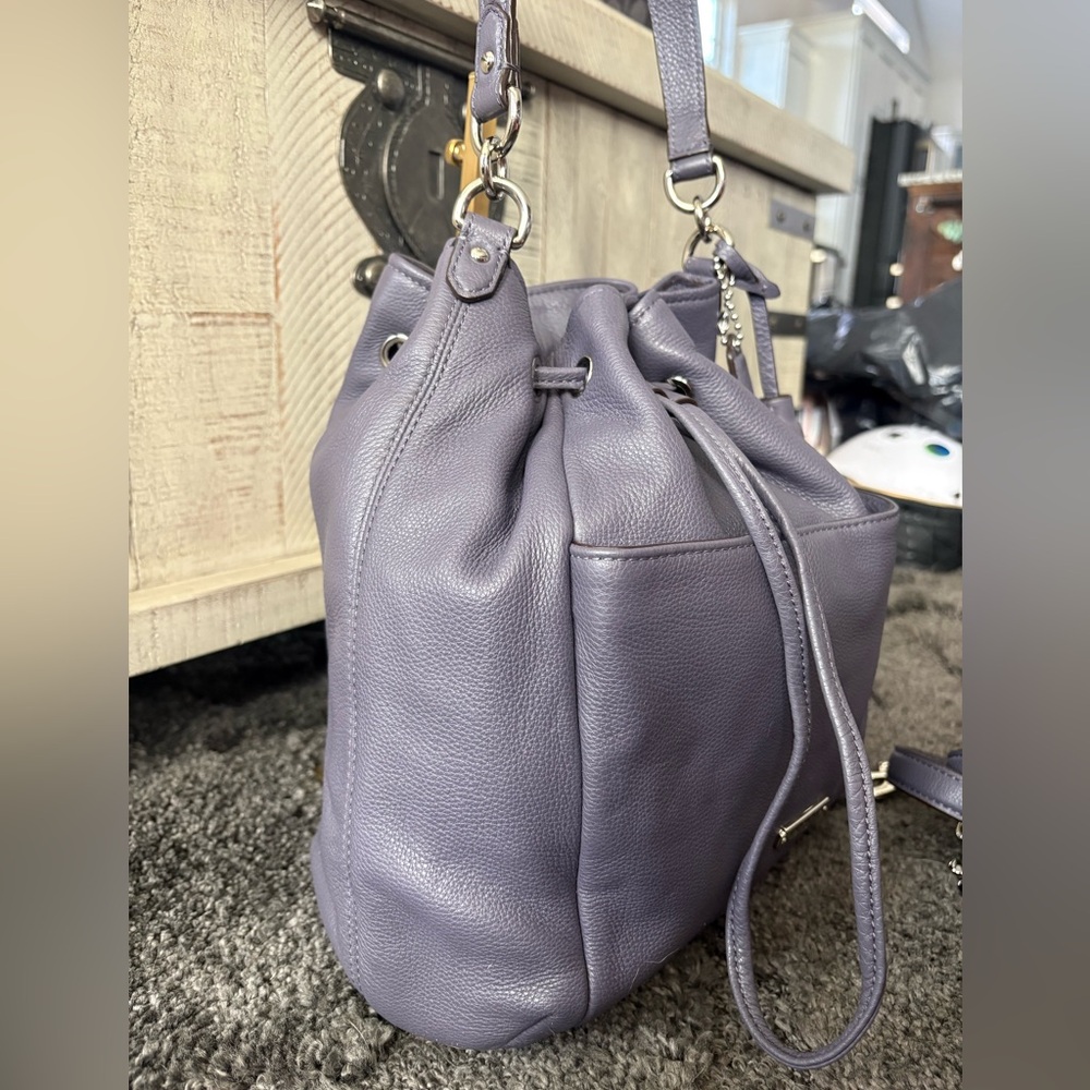 Coach Purple Leather Shoulder Bag - Picture 9 of 16